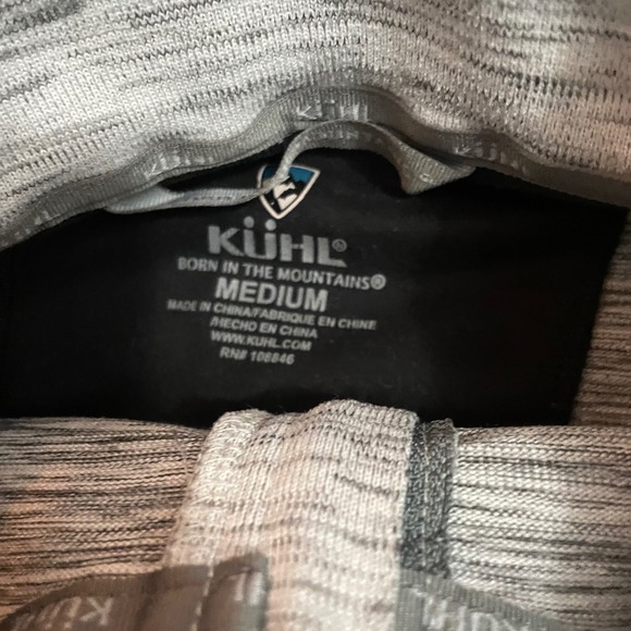 Kuhl Mens Alloy 1/4 Zip Pullover Heather Gray Performance Top Medium Thumbholes - Picture 11 of 11